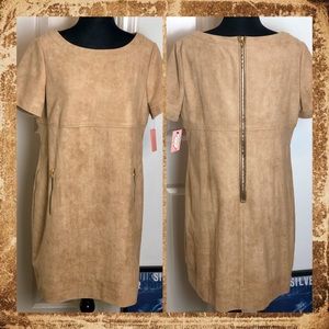 NWT Phoebe Couture Vegan Suede Shift Dress